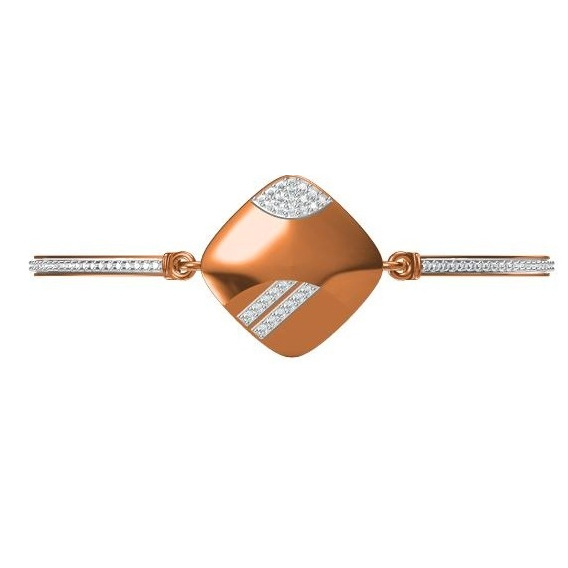 18kt cz rose gold ladies kada