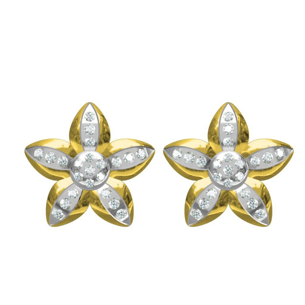 916 cz diamond gold earrings