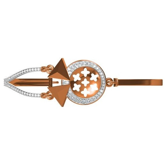18kt cz rose gold diamond ladies kada