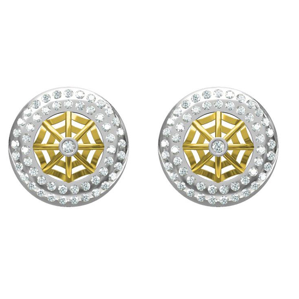 916 cz diamond gold earrings