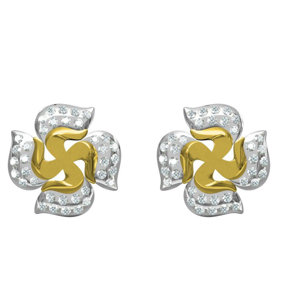 916 cz diamond gold earrings