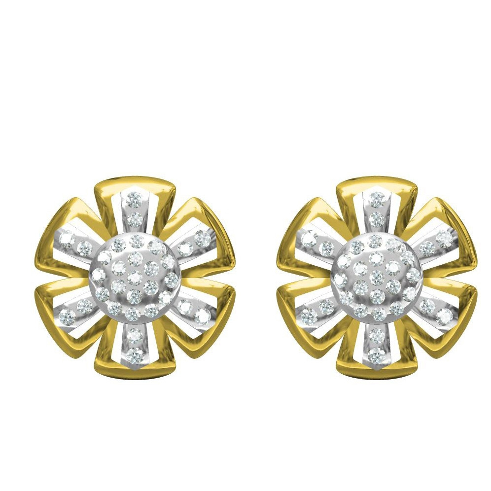 916 cz diamond gold earrings