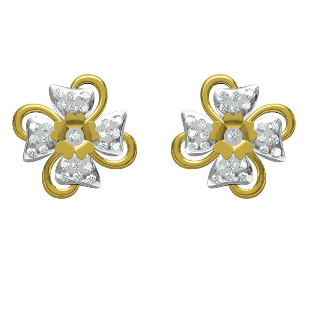 916 cz diamond gold earrings