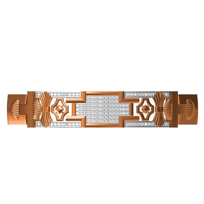916 cz rose gold gents bracelet