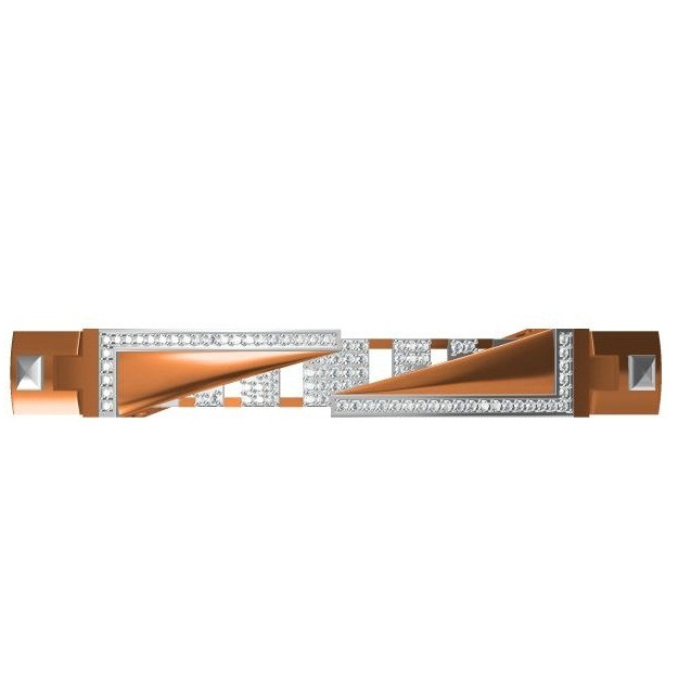 916 cz rose gold diamond gents bracelet