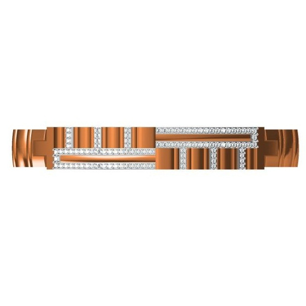 916 cz rose gold gents bracelet