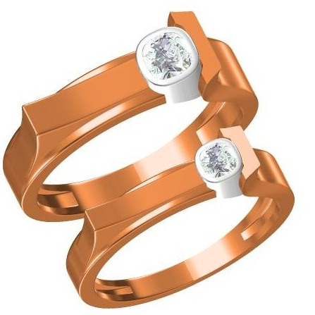 18 KT rose gold couple ring