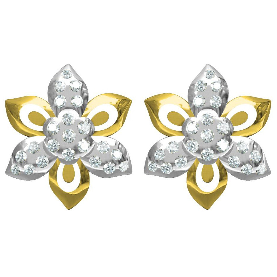 916 cz diamond gold earrings