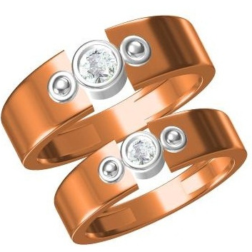 916 CZ ROSE GOLD COUPLE RING
