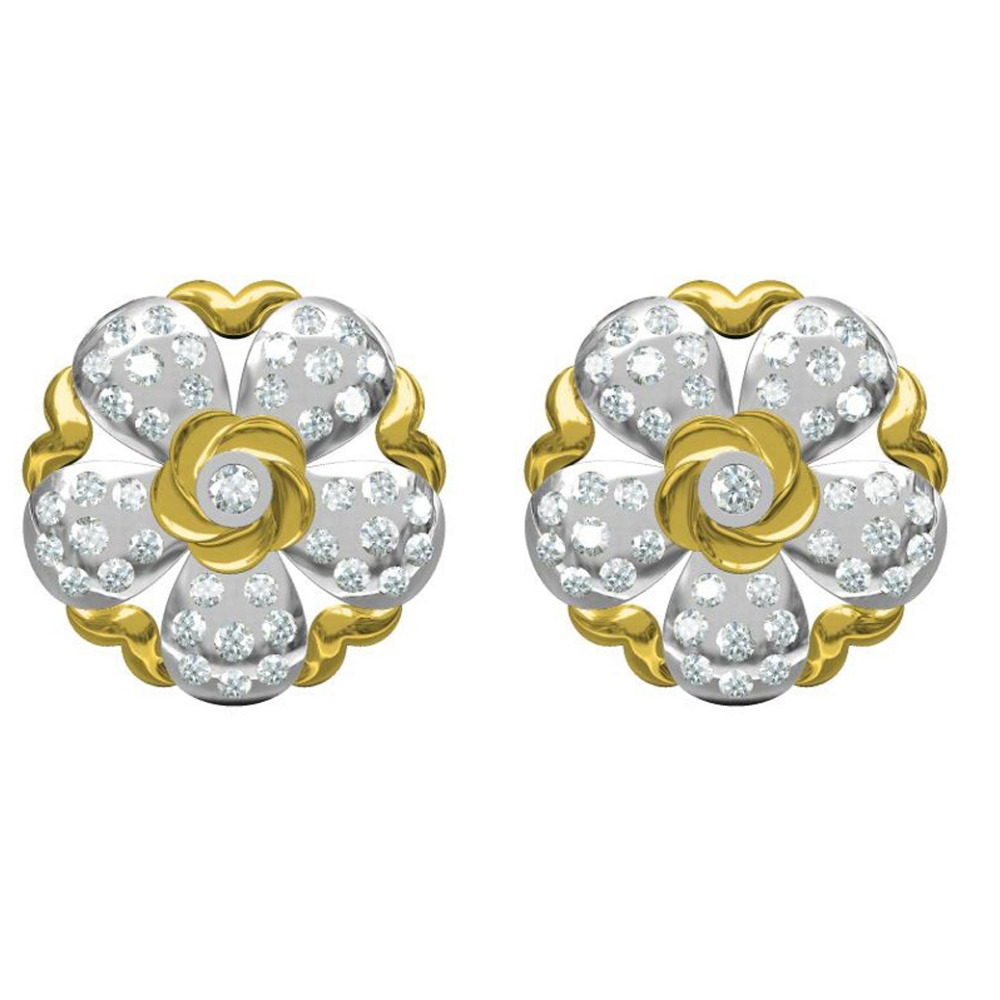 916 cz diamond gold earrings