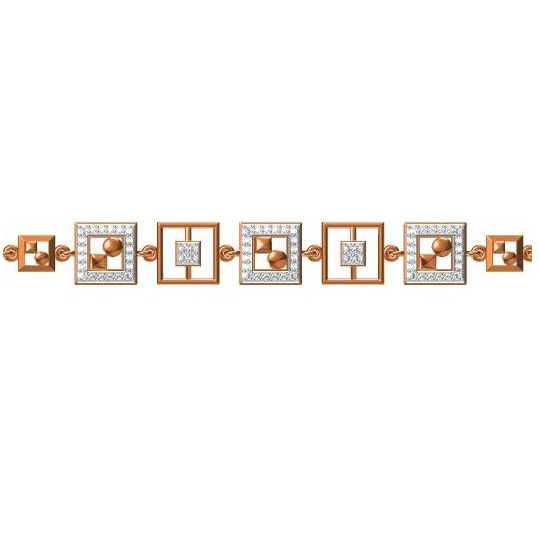 916 cz rose gold diamond bracelet