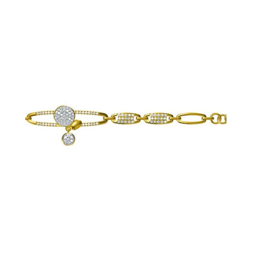 916 cz diamond gold bracelet