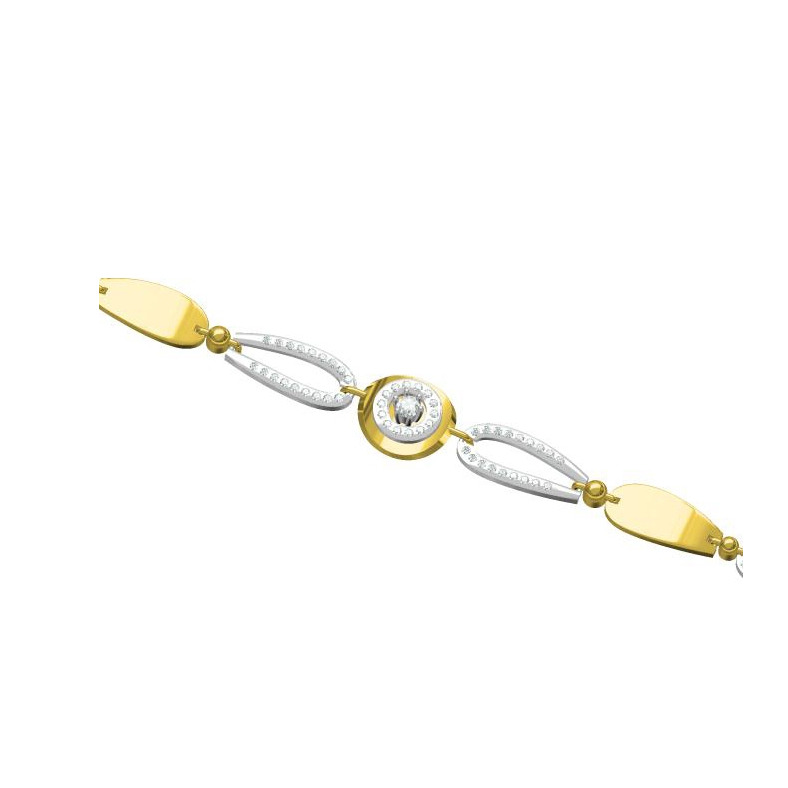 916 cz diamond gold bracelet