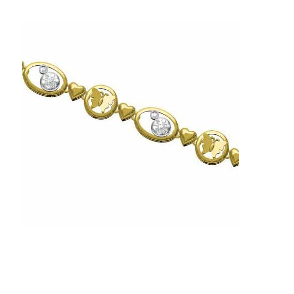 916 cz diamond gold bracelet