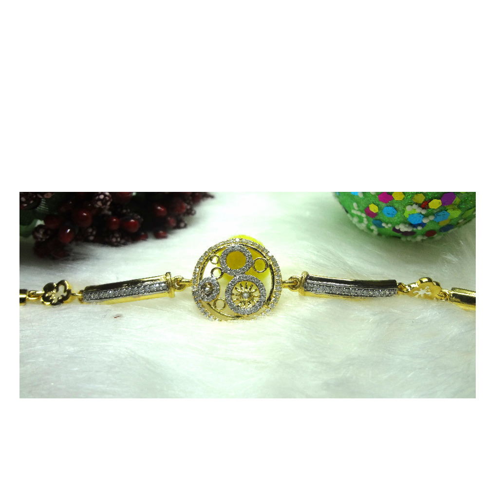916 gold cz diamond round shape ladies bracelet