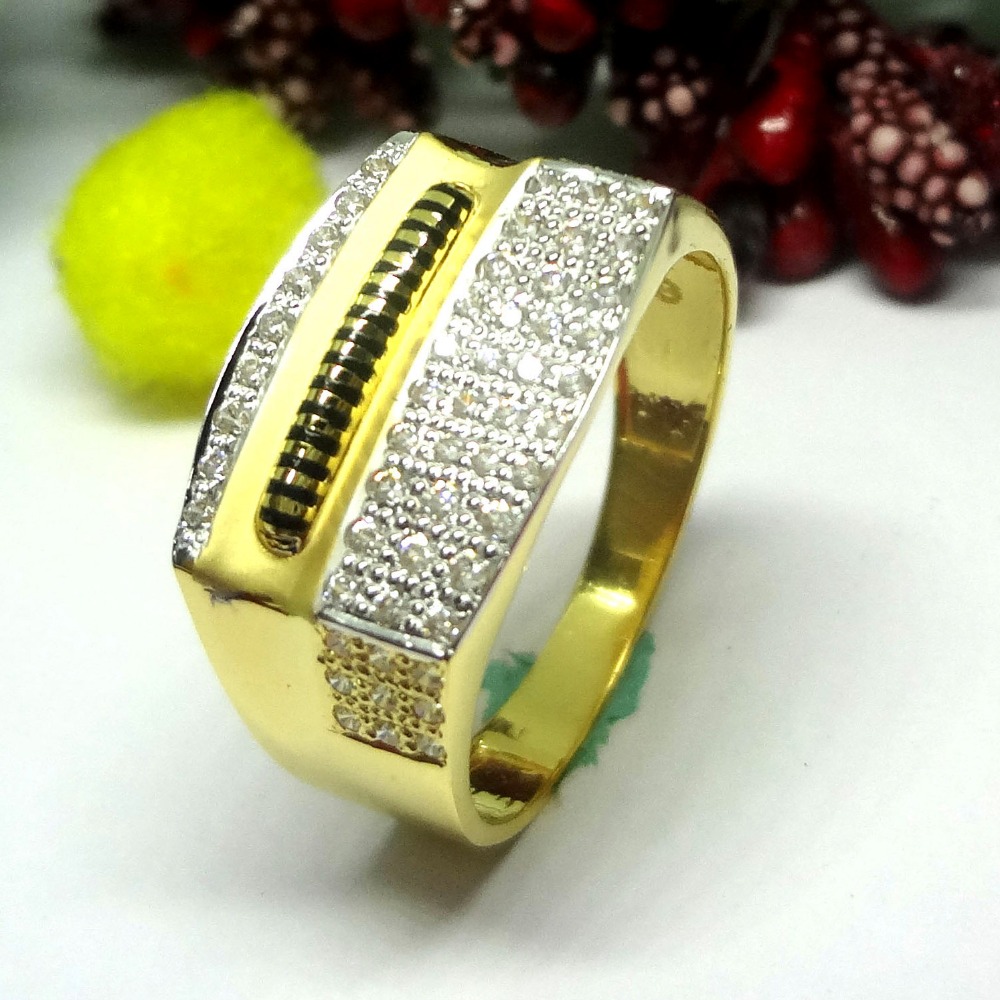 916 gold cz diamond amazing gents ring