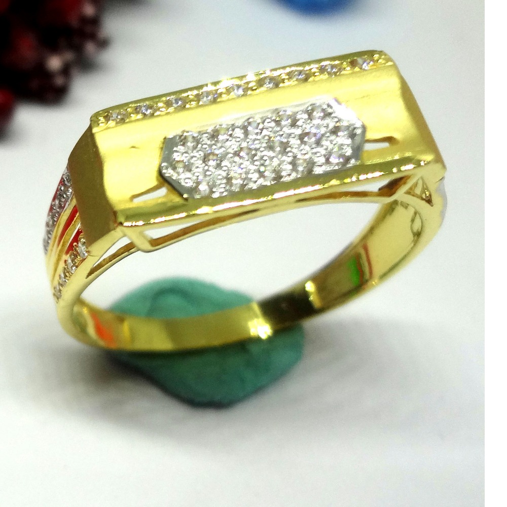916 gold cz diamond adorable  gents ring