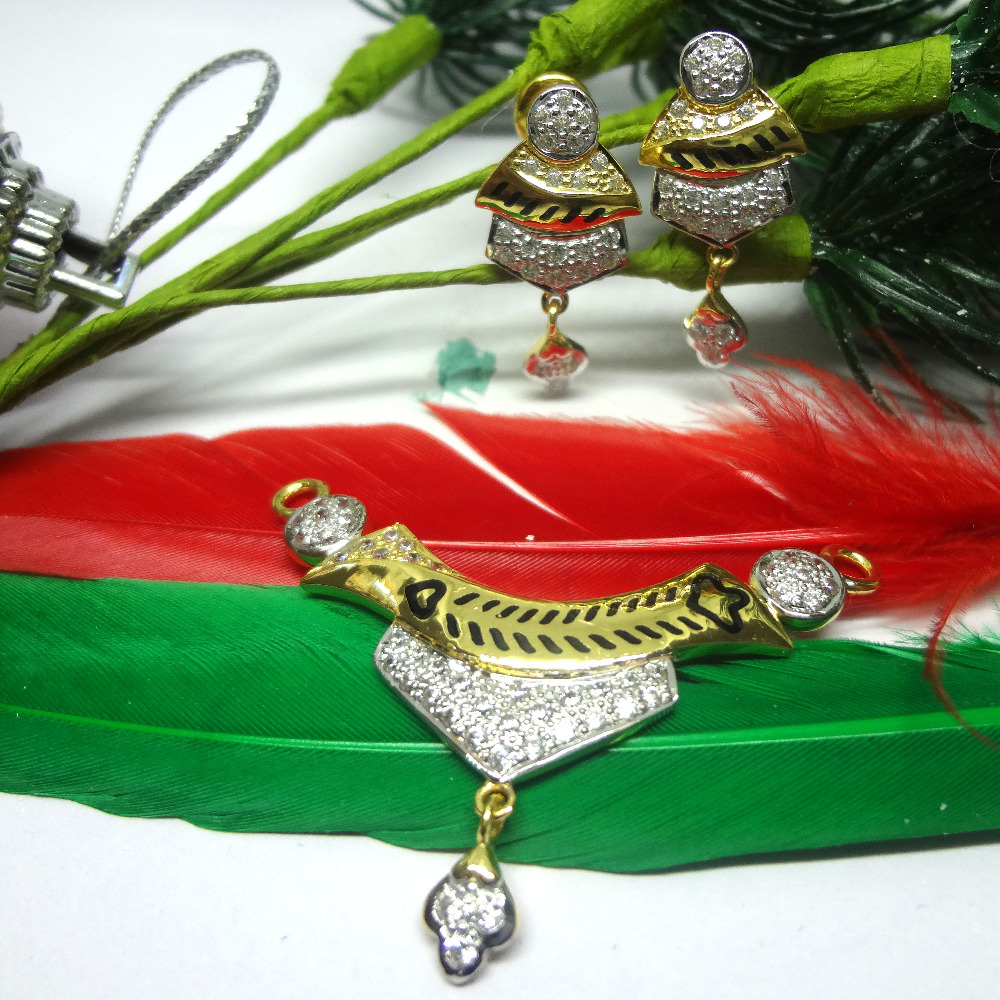 916 cz diamond curved shape mangalsutra