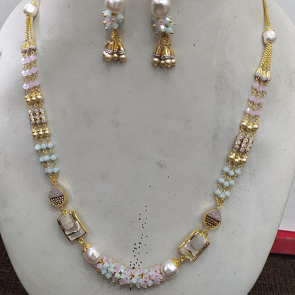 916 gold White Pearl Necklaec Set