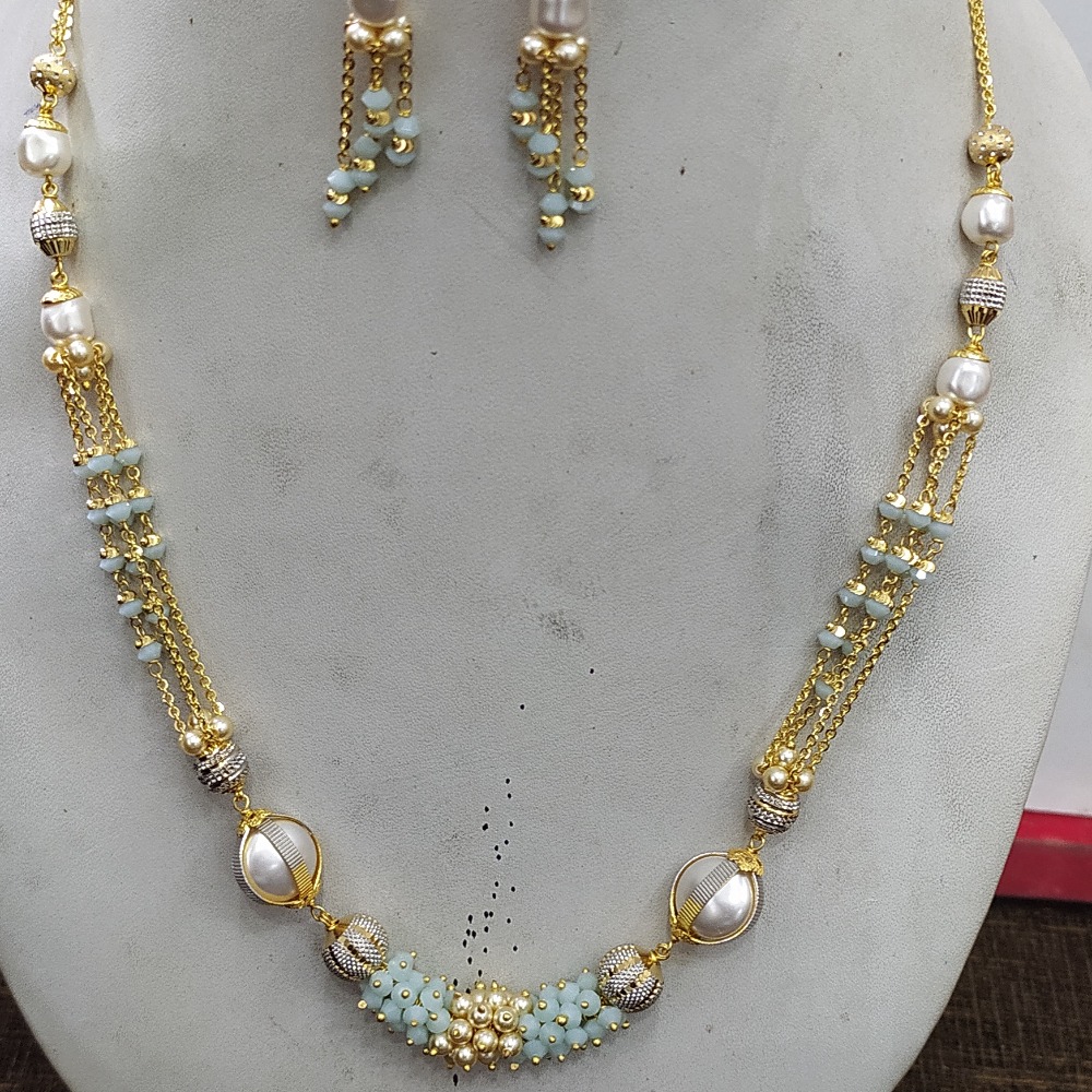 22k Gold With Pearl Necklace Set