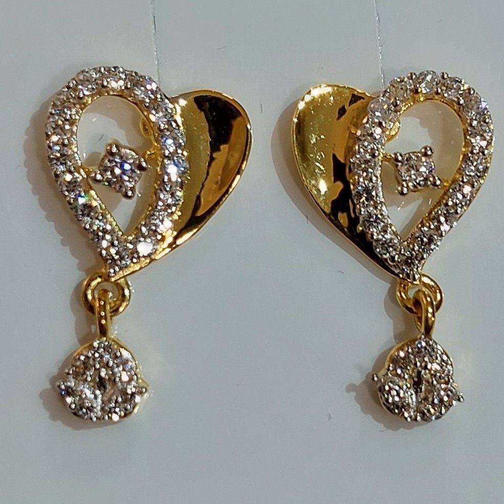 22K Gold Heart Shape Latkan Earring