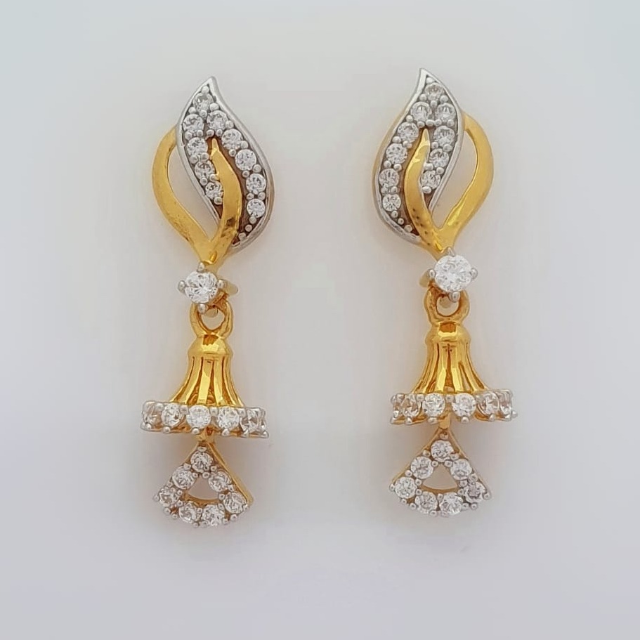 22KT Gold CZ Designer Earrings
