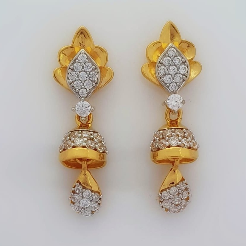 916 Gold CZ Hanging Earring