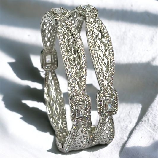 Silver Premium Rhodium Bangles