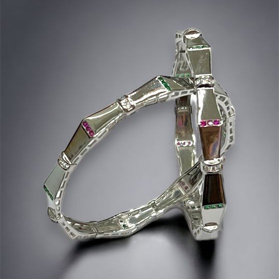 Silver Fancy Rhodium Bangles