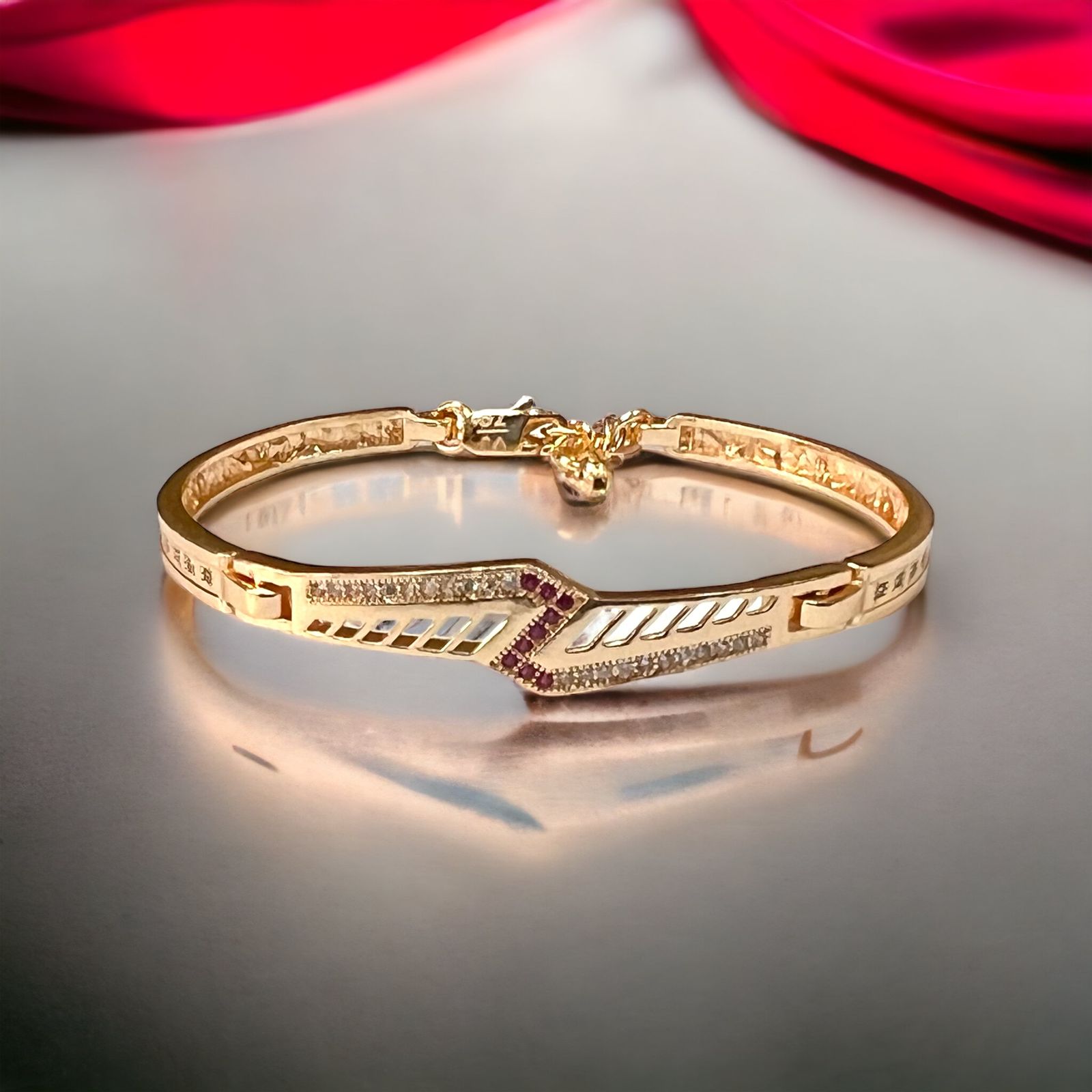 Silver Micro Diamond Rose Gold Plated Bracelet