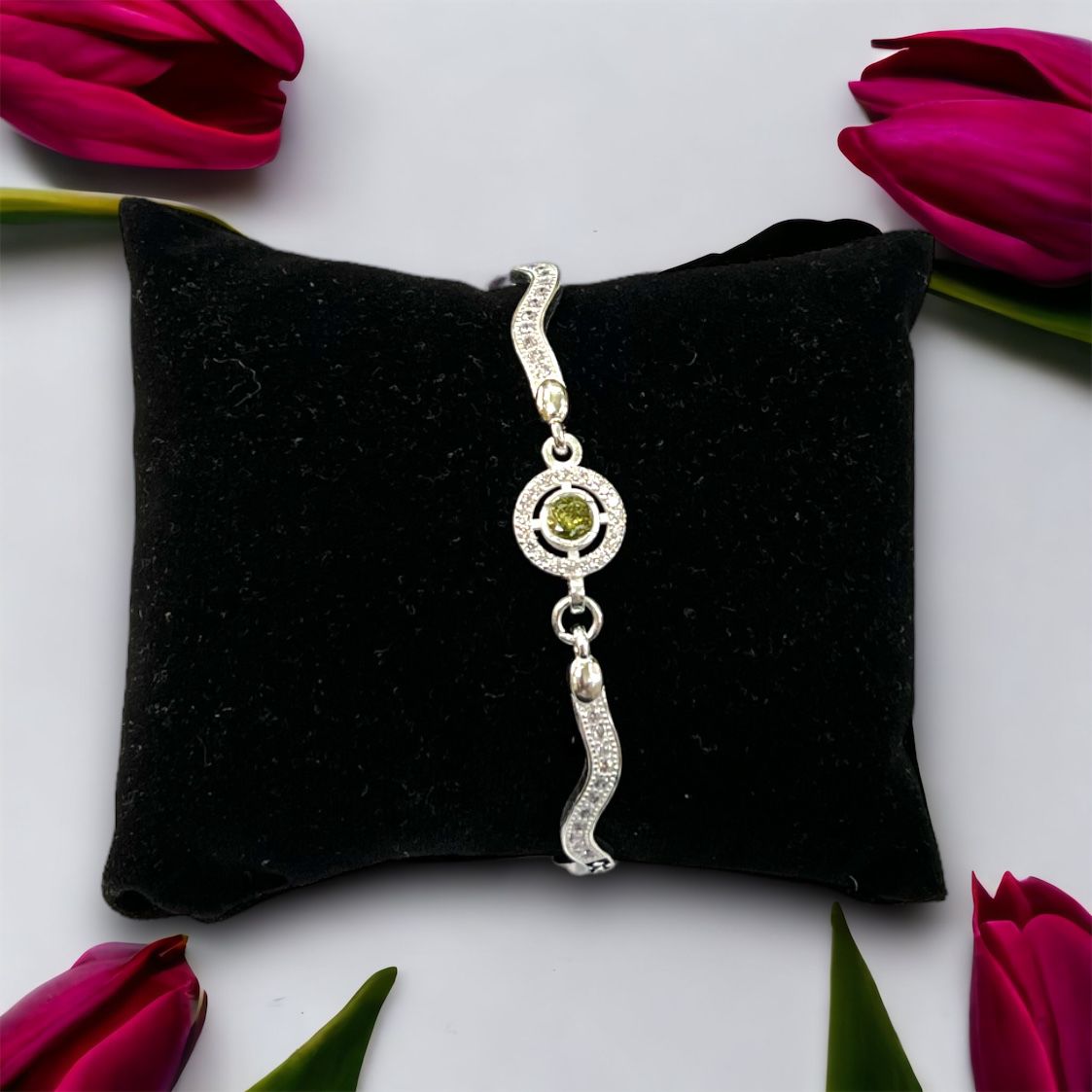 925 Silver Fancy Round Shape Micro Bracelet