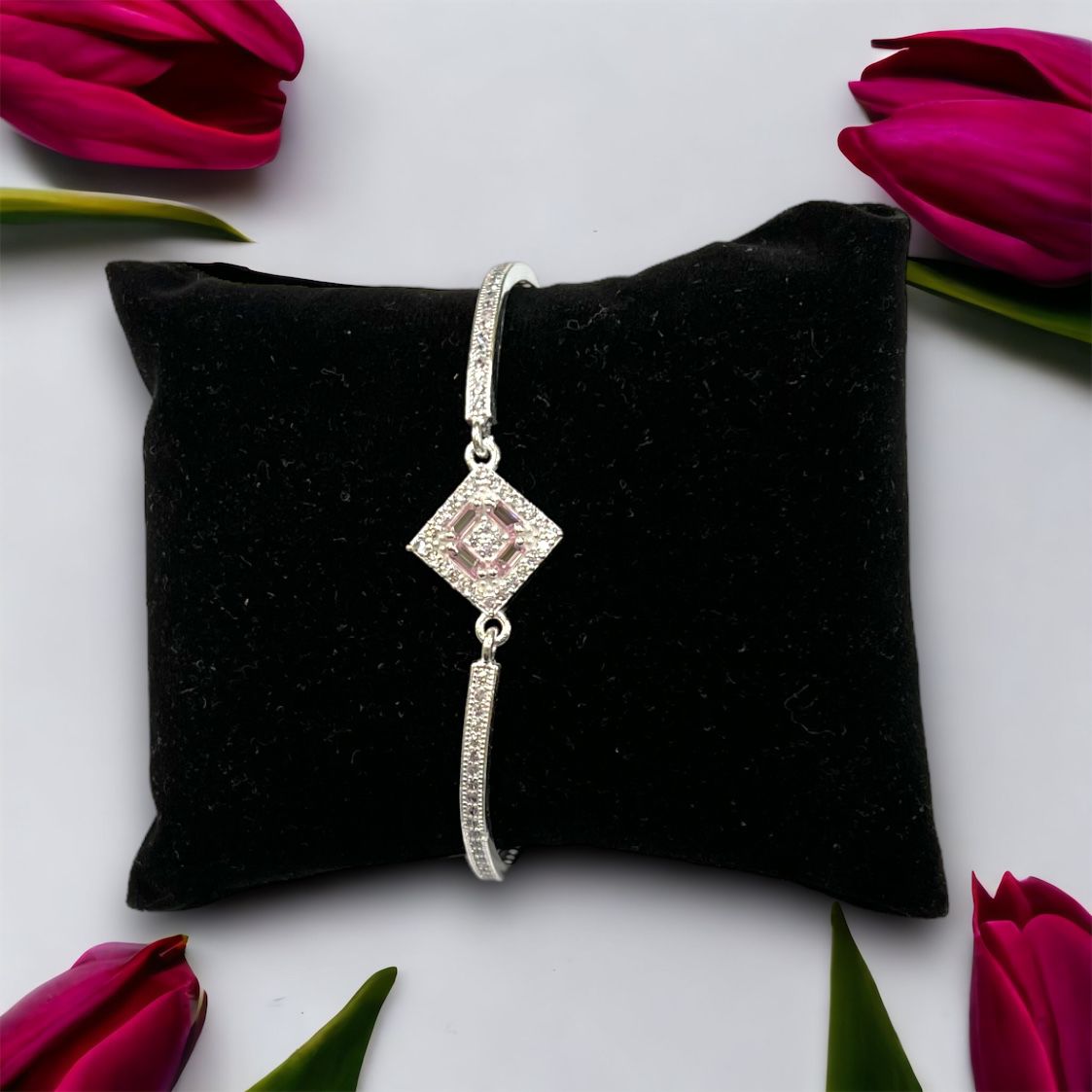 925 Silver Designer Diamond Shape Micro Bracelet
