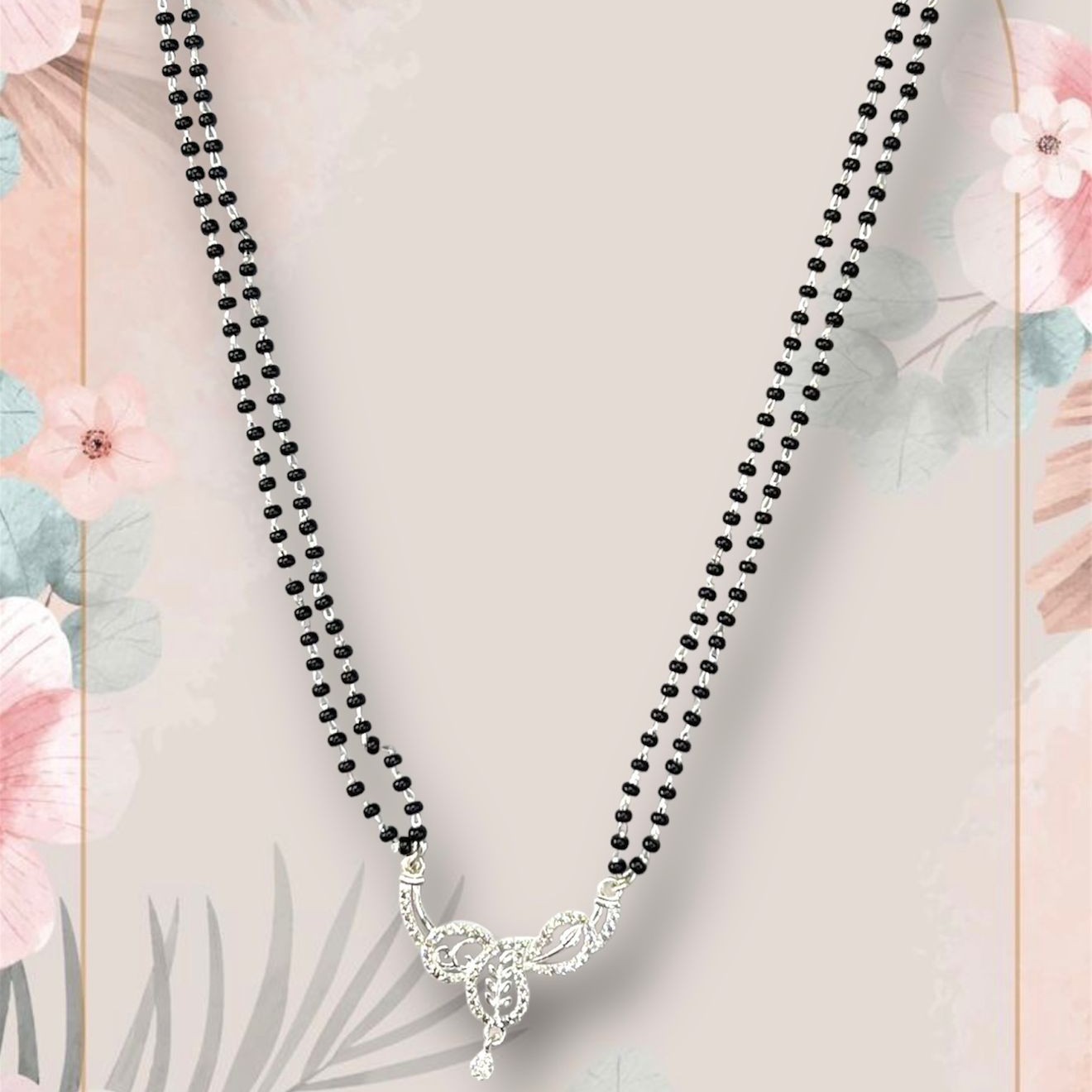 925 Silver Double Line Micro Mangalsutra
