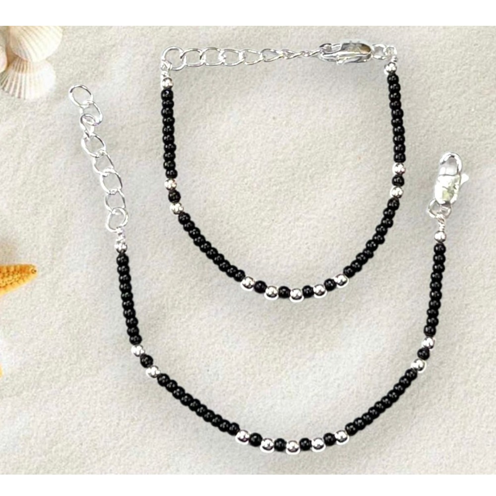 925 silver black moti kids nazariya