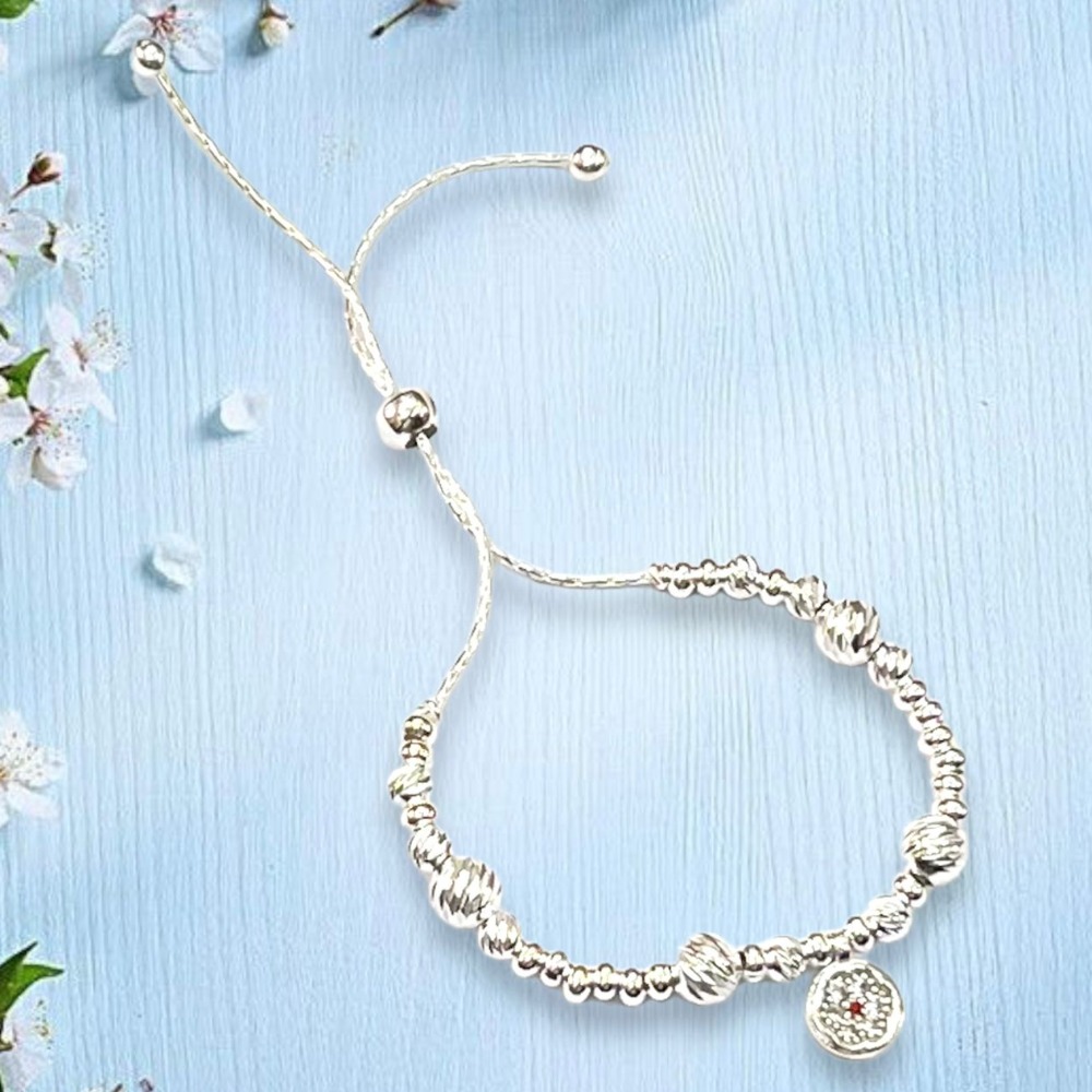 925 silver flower design micro bracelet