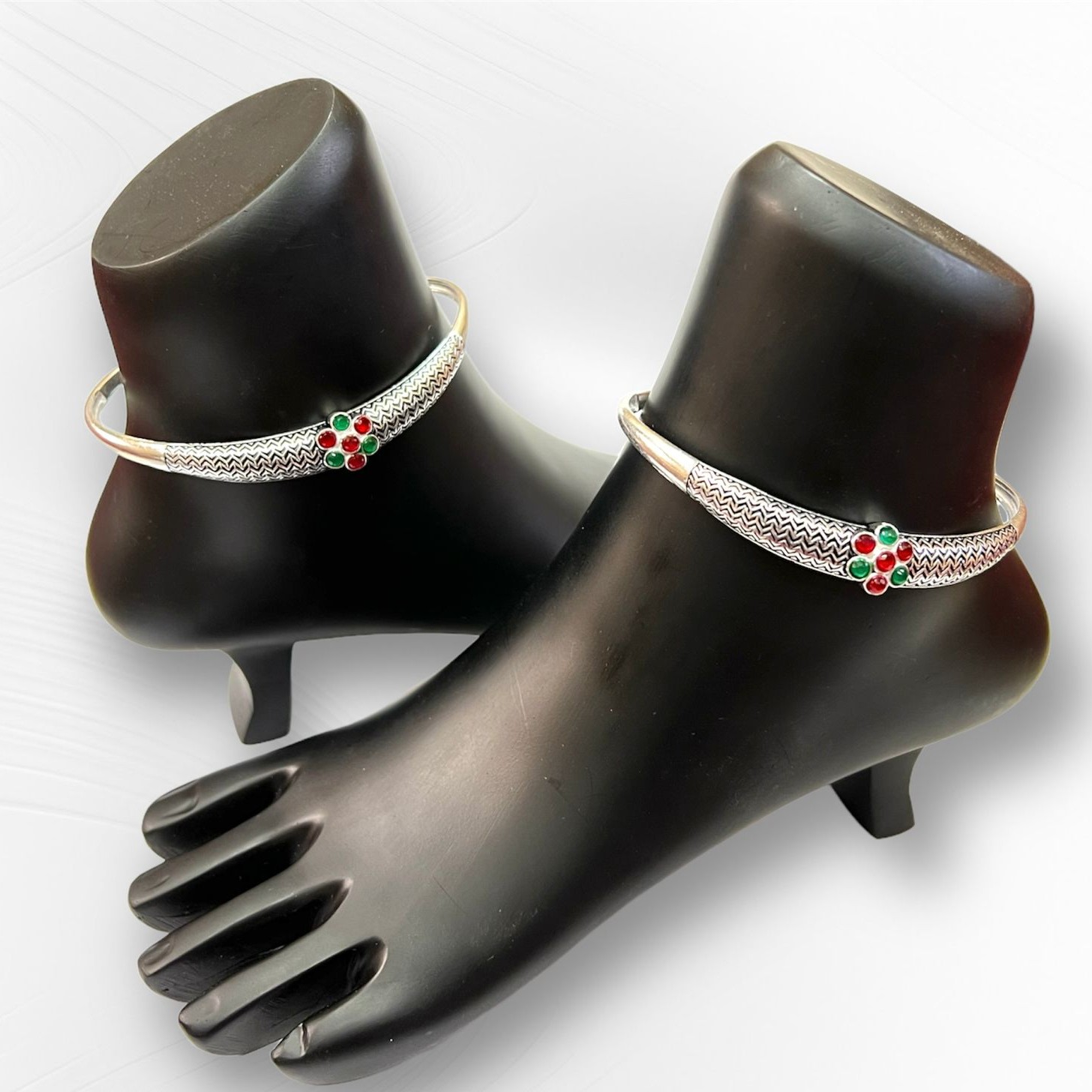 925 Silver Antique Kada Payal