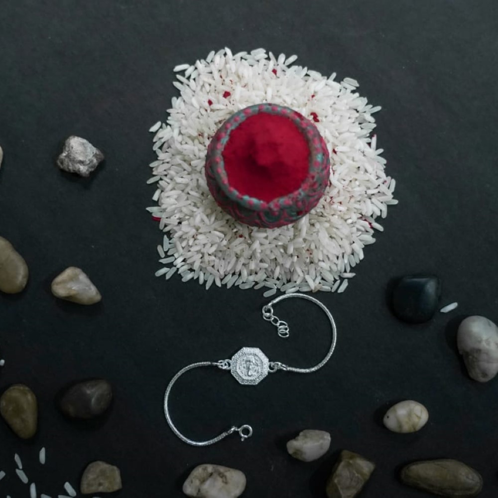Silver Sparkling Rakhi