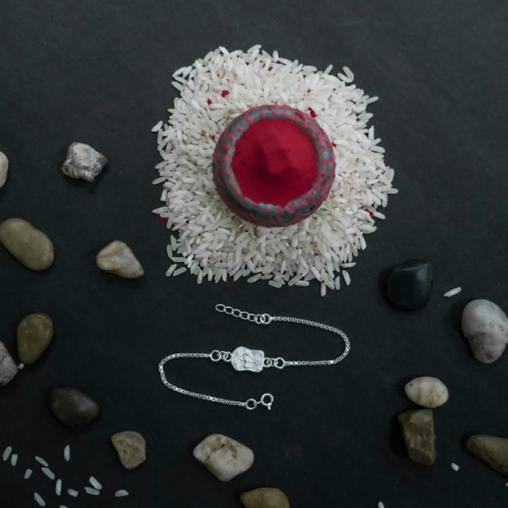 Silver Stylish Rakhi