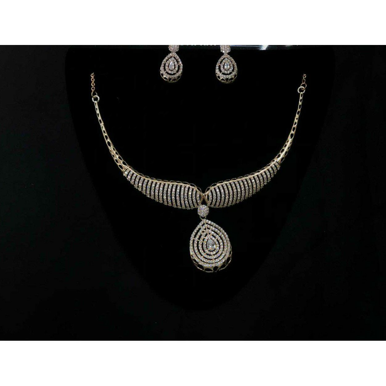 92.5 Sterling Silver Adjustable Necklace Set Ms-3924