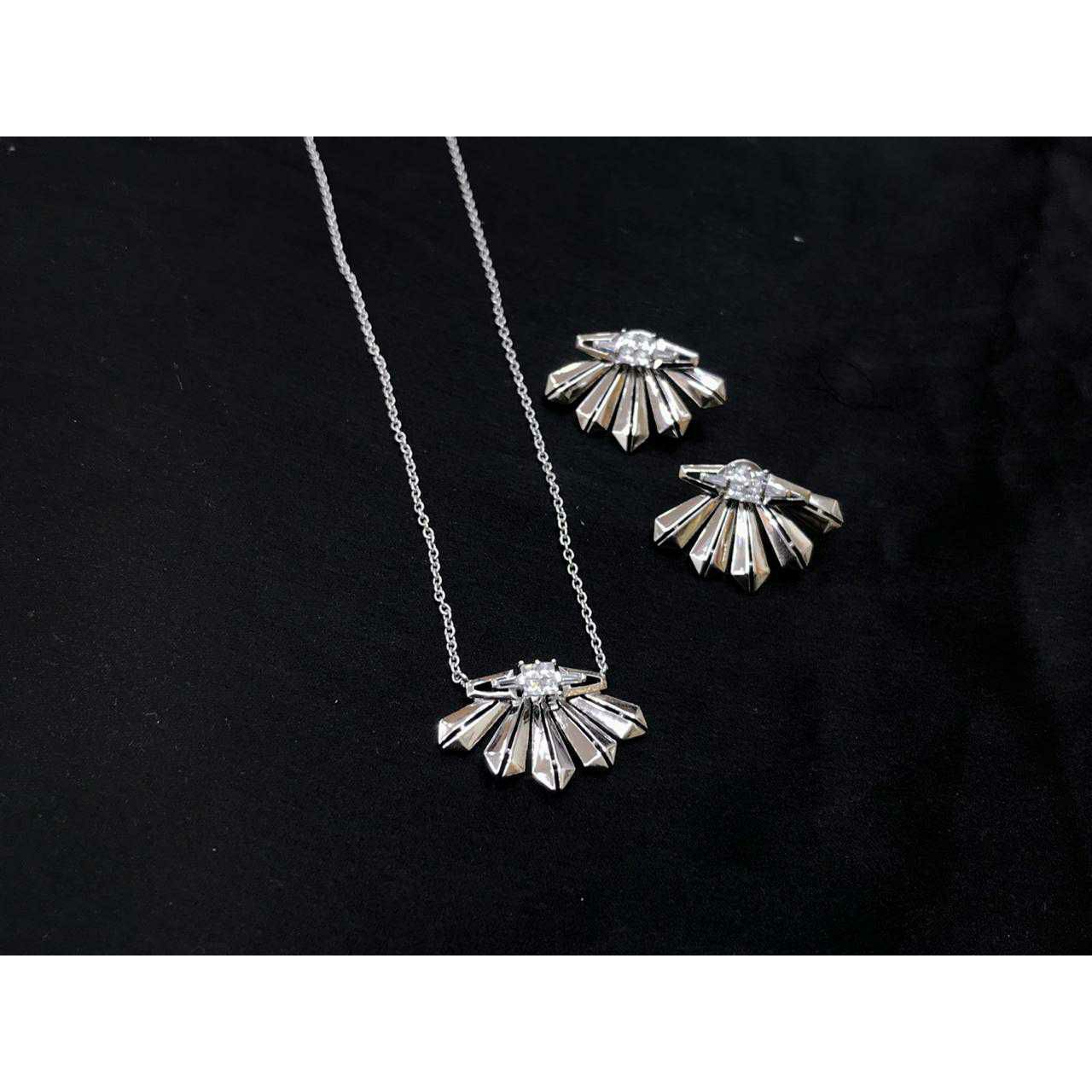 92.5 Sterling Silver Different Look Pendant Set Ms-3854