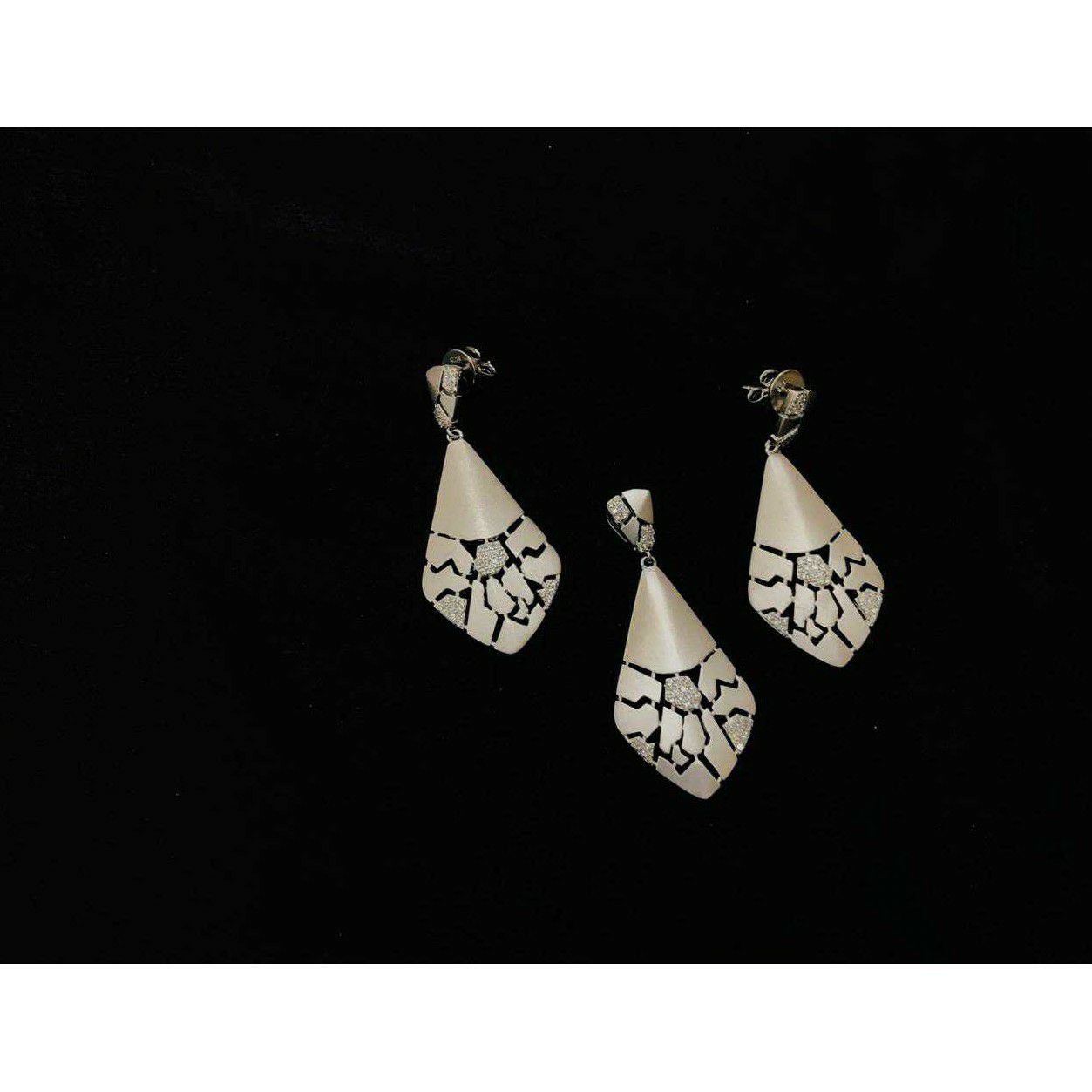 92.5 Sterling Silver Italian Pendant Set Ms-3852