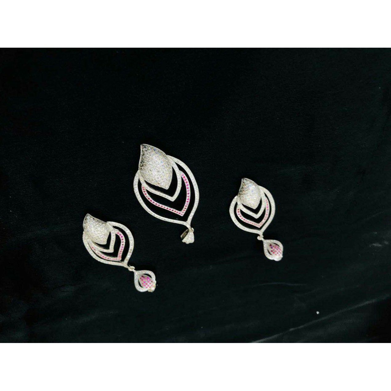 92.5 Sterling Silver Middle Micro Pendant Set M-3835