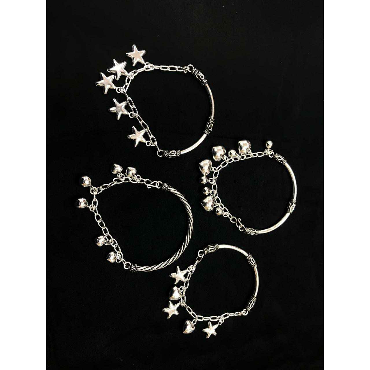 92.5 sterling silver star & heart shape Toys charm half kada ms-3816