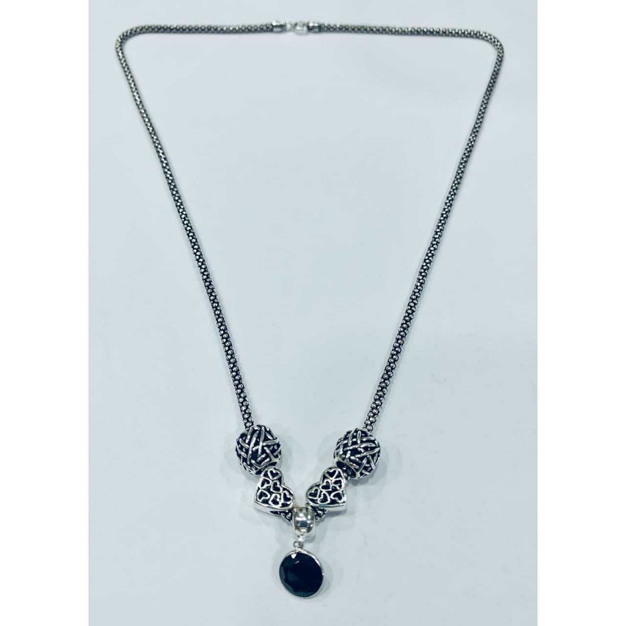 92.5 sterling silver new oxodize patern pandent With Chain ms-3653