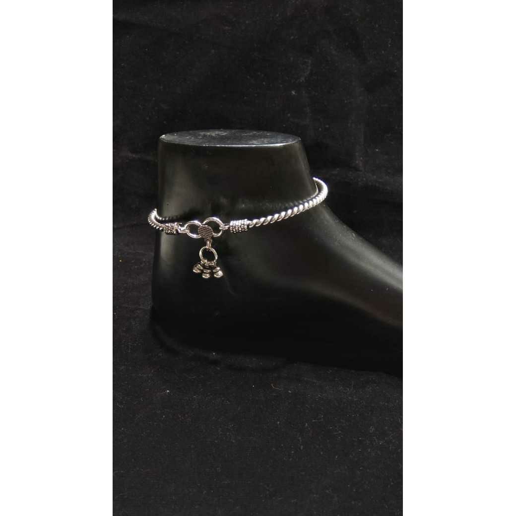 92.5 Sterling Silver Matchine Cut Payal(Anklet) Ms-3442