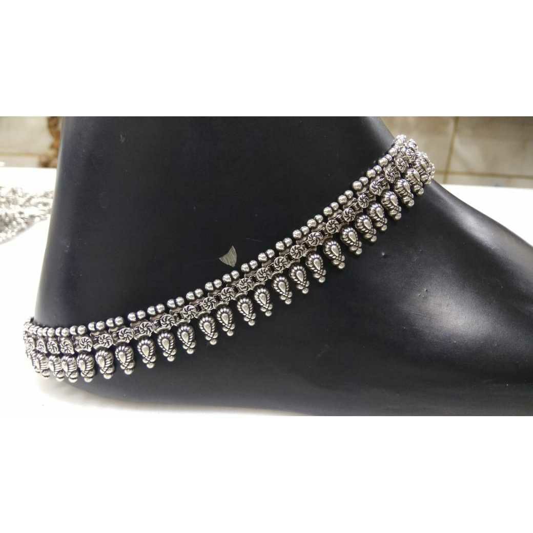92.5 Sterling Silver New Patern Anklet(Payal) Ms-3413