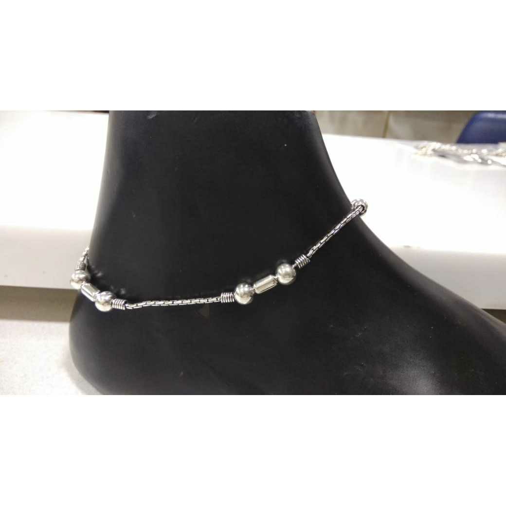 92.5 Sterling Silver Nice Look Square Chain Bol Pipe Oxodize Payal Ms-3393