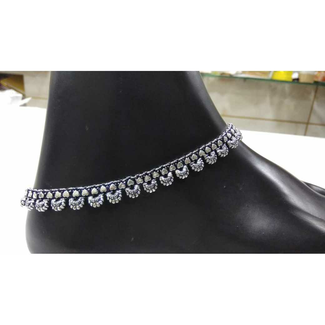 92.5 Sterling Silver Beautiful Oxodize Anklet Ms-3386