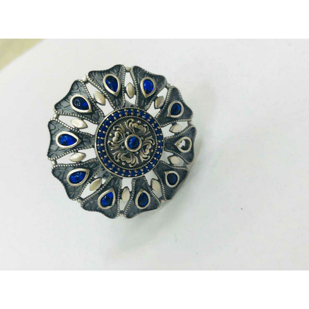 92.5 Sterling Silver Jadtar Ring Ms-3338