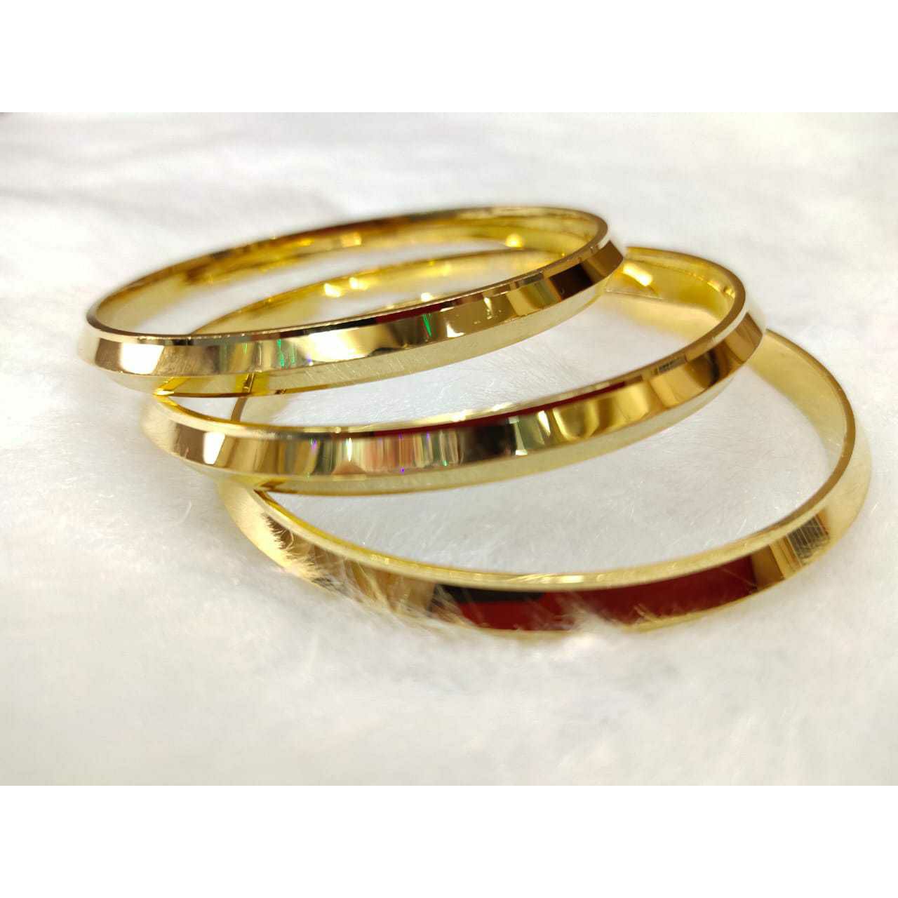 92.5 Sterling Silver Gold Finish Nakkar Triangle Panjabi Kada Ms-3325